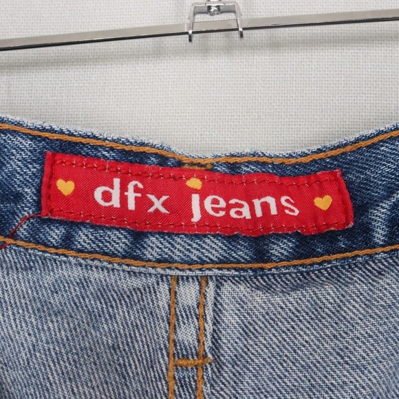 DFX Jeans Womens Size 10 Denim Blue Geometric Foral Tapered Y2K Vintage - Picture 5 of 8